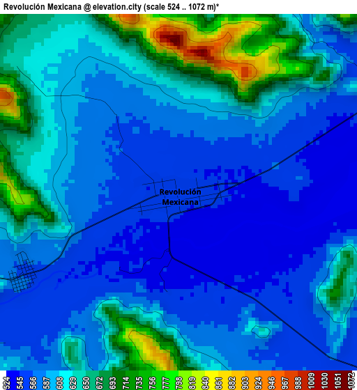 Revolución Mexicana elevation map