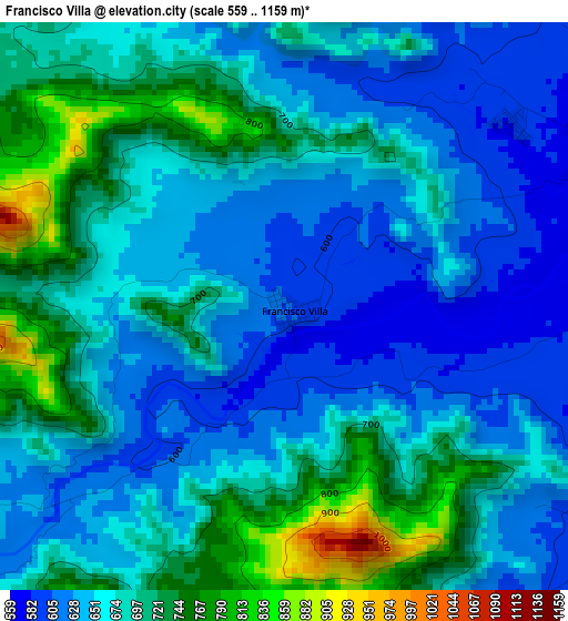 Francisco Villa elevation map