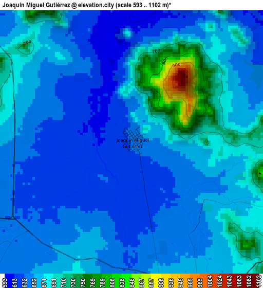 Joaquín Miguel Gutiérrez elevation map