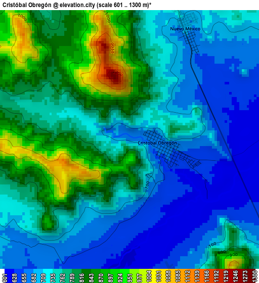 Cristóbal Obregón elevation map
