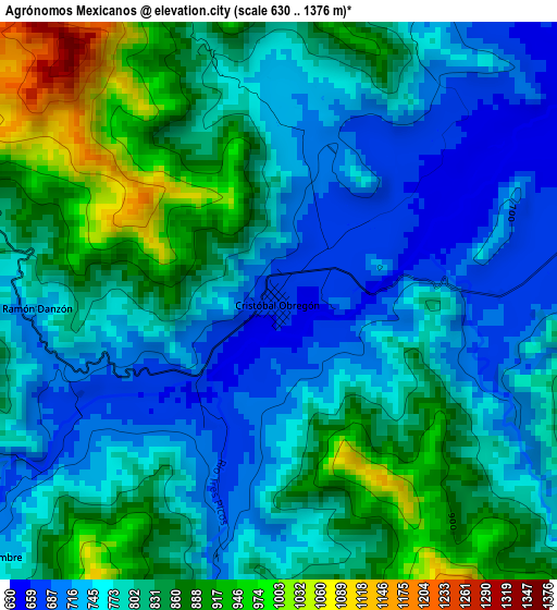 Agrónomos Mexicanos elevation map