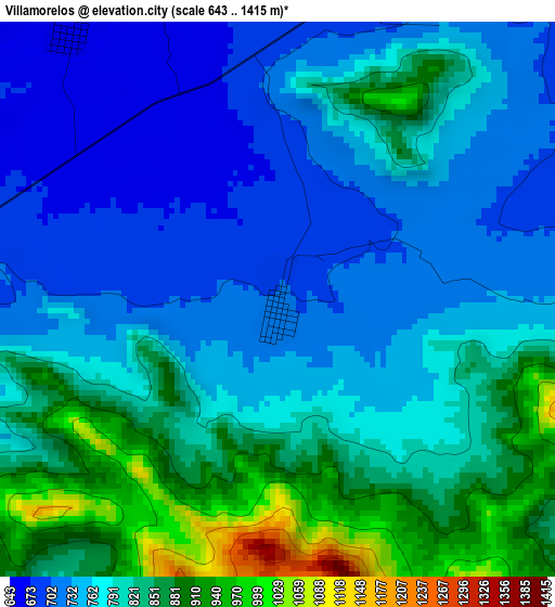 Villamorelos elevation map