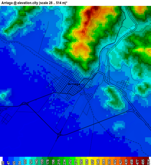 Arriaga elevation map