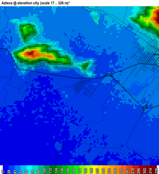 Azteca elevation map