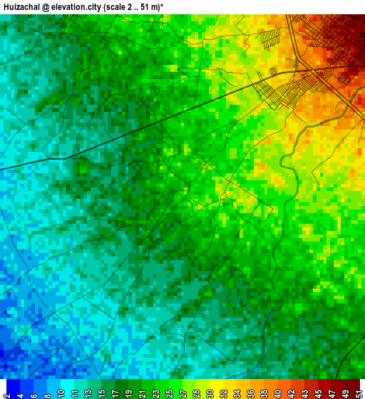 Huizachal elevation map