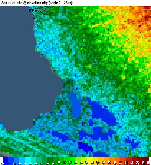 San Luqueño elevation map