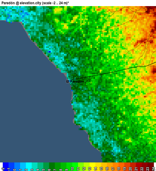 Paredón elevation map