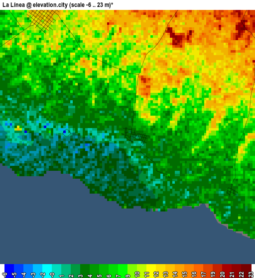 La Línea elevation map