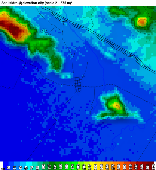 San Isidro elevation map