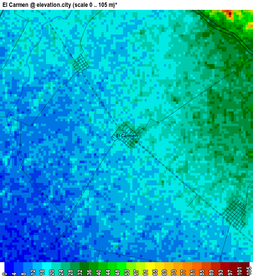 El Carmen elevation map