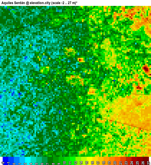 Aquiles Serdán elevation map