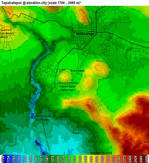 Tepalcatepec elevation map