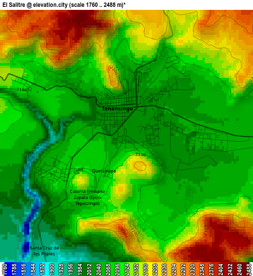 El Salitre elevation map