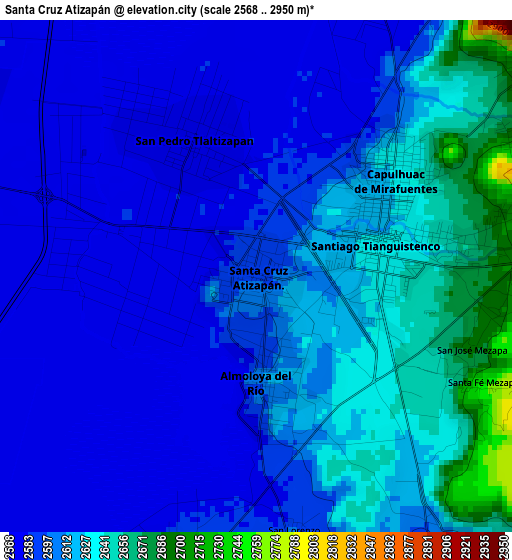 Santa Cruz Atizapán elevation map