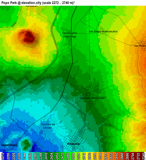 Popo Park elevation map