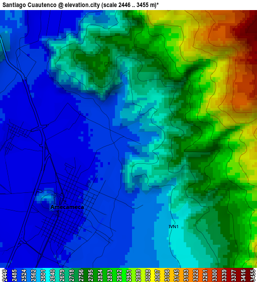 Santiago Cuautenco elevation map