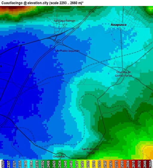 Cuautlacingo elevation map