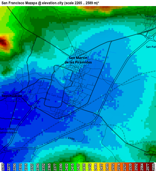 San Francisco Mazapa elevation map