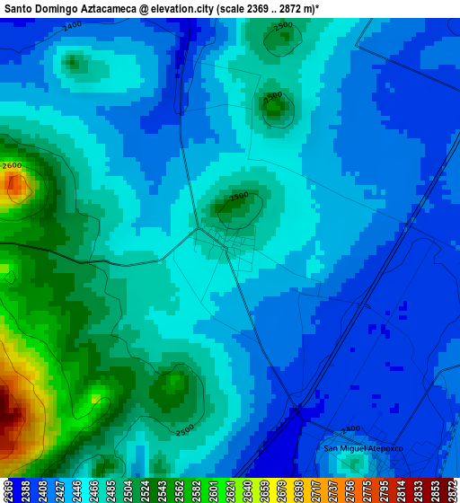 Santo Domingo Aztacameca elevation map