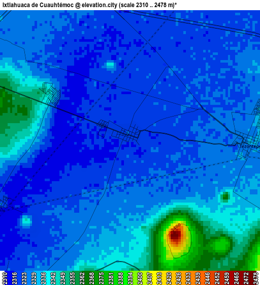 Ixtlahuaca de Cuauhtémoc elevation map