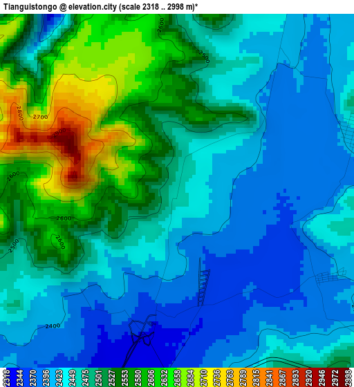 Tianguistongo elevation map