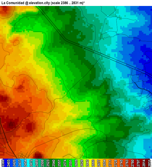 La Comunidad elevation map