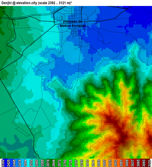 Denjhi elevation map