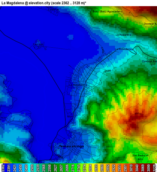 La Magdalena elevation map