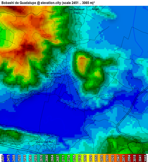 Bobashi de Guadalupe elevation map