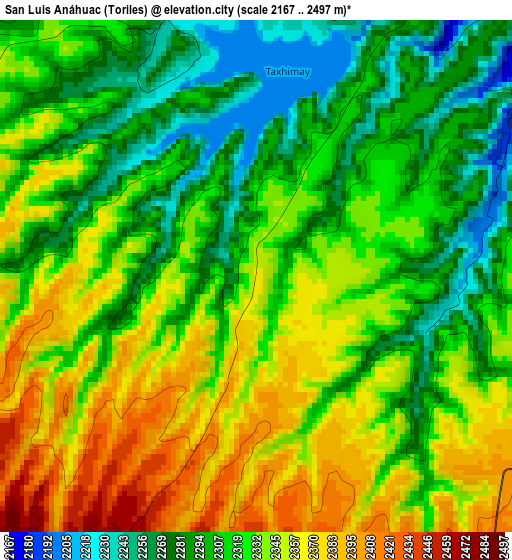 San Luis Anáhuac (Toriles) elevation map