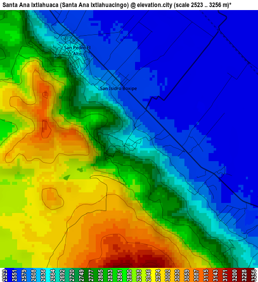 Santa Ana Ixtlahuaca (Santa Ana Ixtlahuacingo) elevation map