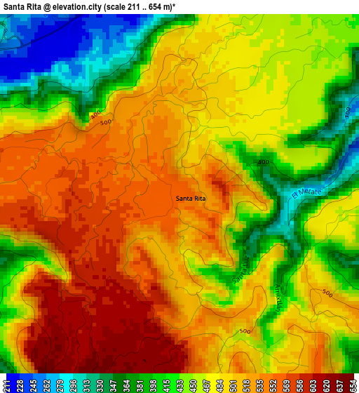 Santa Rita elevation map