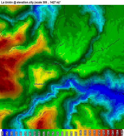 La Unión elevation map