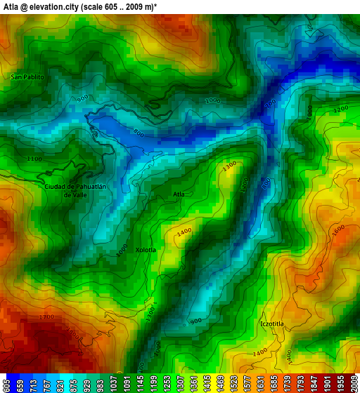 Atla elevation map