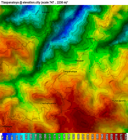 Tlaxpanaloya elevation map