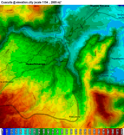 Cuacuila elevation map