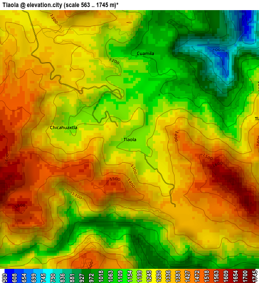 Tlaola elevation map