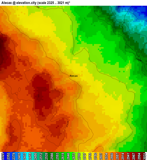 Atecax elevation map