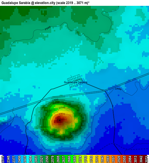 Guadalupe Sarabia elevation map