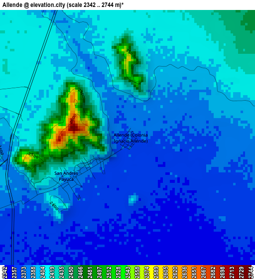 Allende elevation map