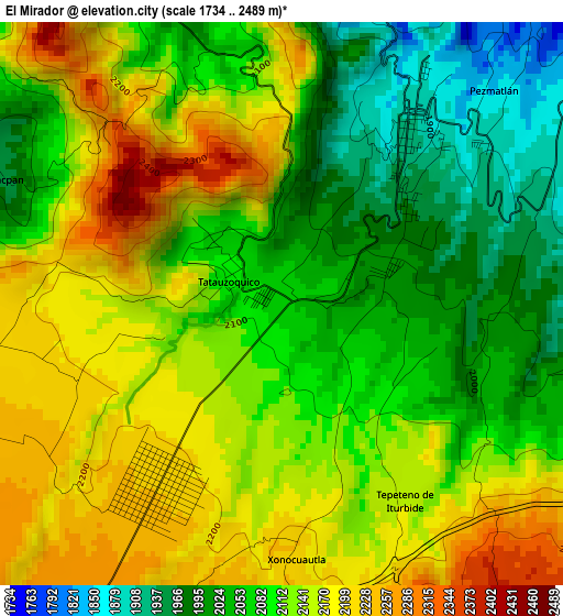 El Mirador elevation map