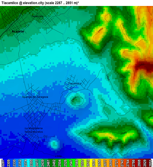 Tlacamilco elevation map