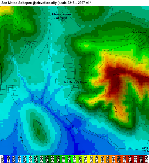 San Mateo Soltepec elevation map