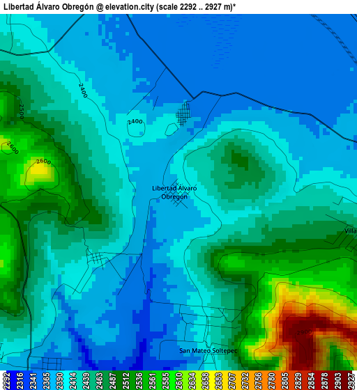 Libertad Álvaro Obregón elevation map