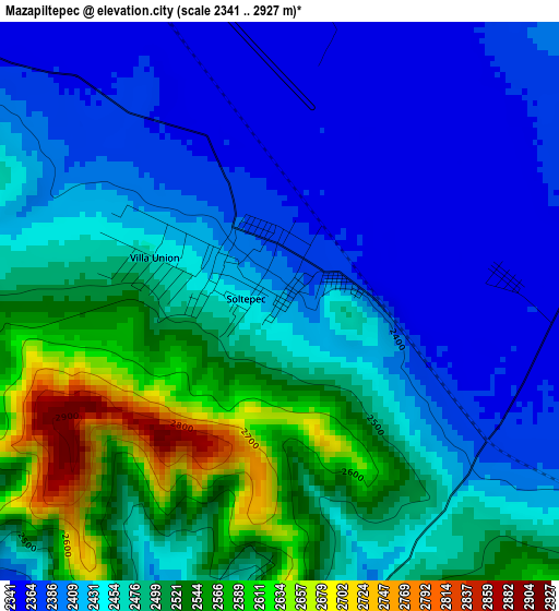 Mazapiltepec elevation map