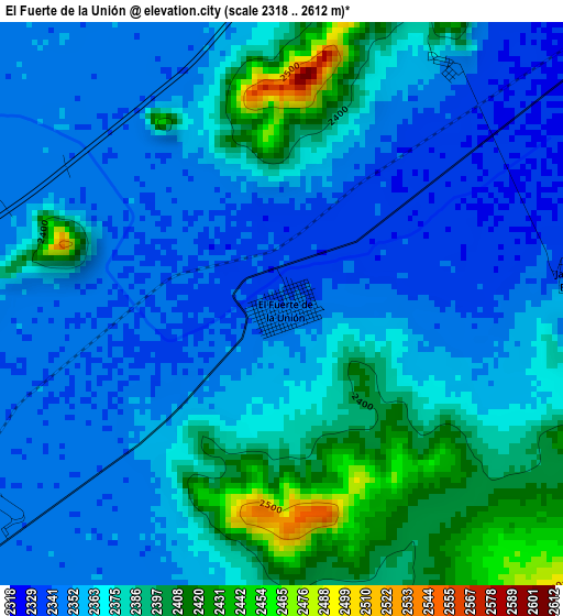 El Fuerte de la Unión elevation map