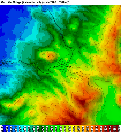 González Ortega elevation map