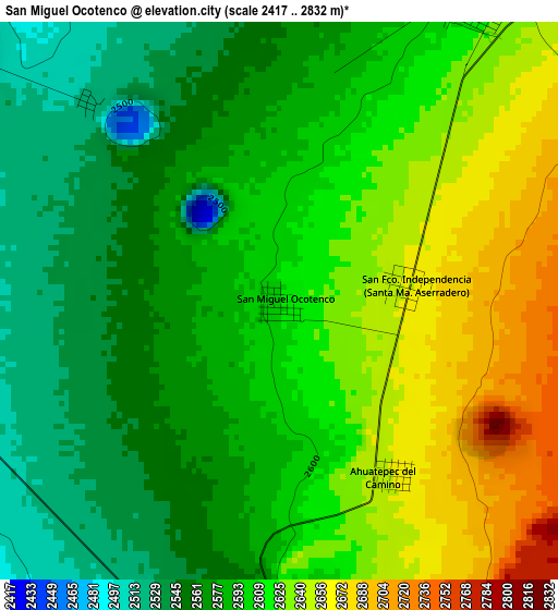 San Miguel Ocotenco elevation map