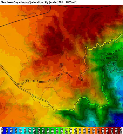 San José Cuyachapa elevation map