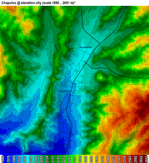 Chapulco elevation map